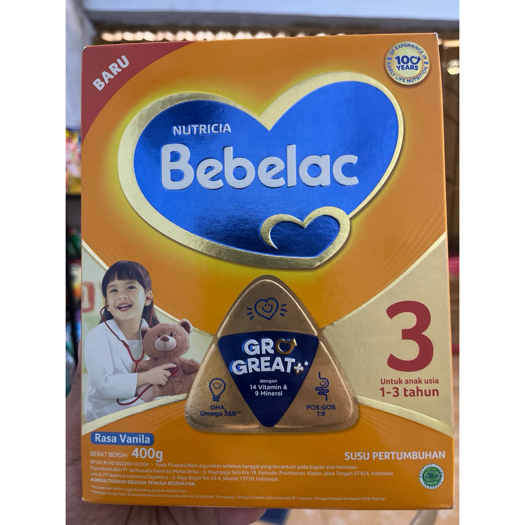 

bebelac 3 400g untuk usia 3th exp bln 12 vanilla
