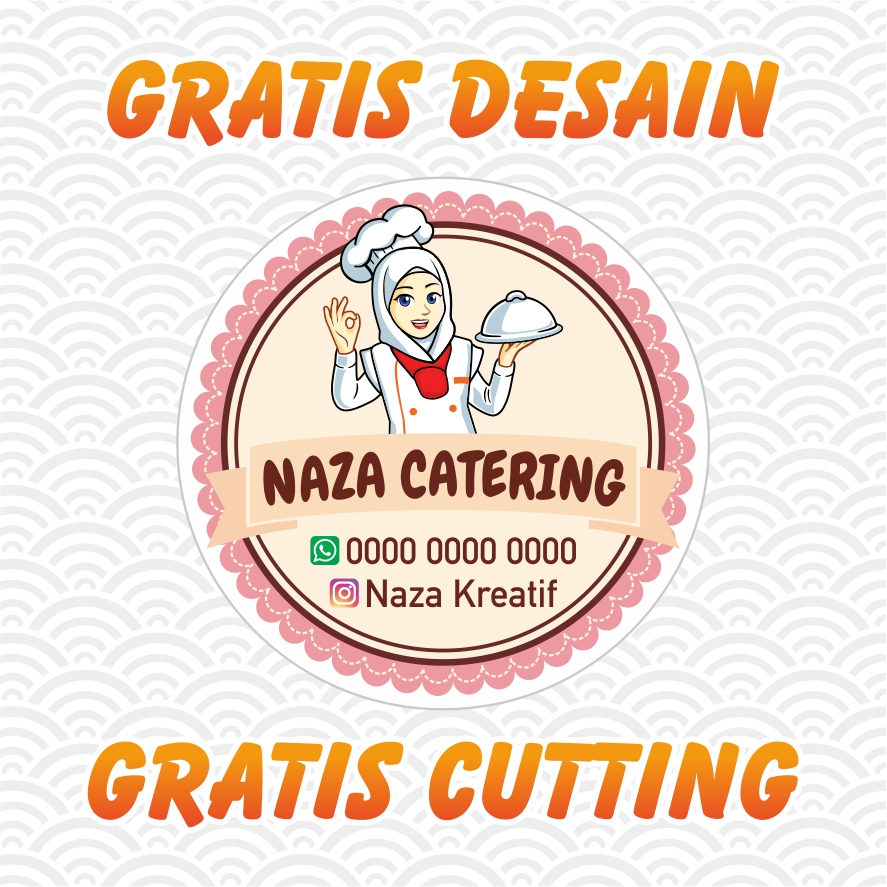 

Stiker custom, print sticker label jualan makanan kue, cake, cemilan, cetak sticker gratis design.