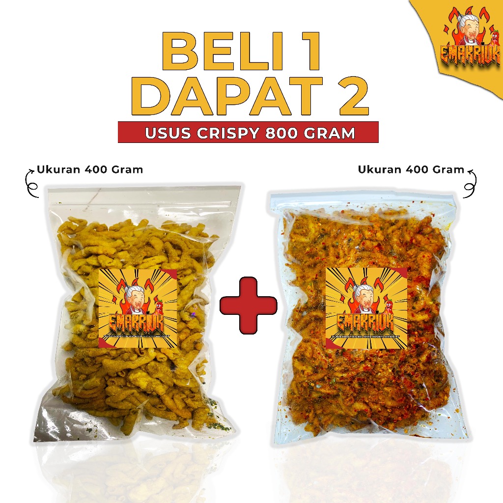 

EMAKRIUK - Beli 1 Dapat 2 Kripik Usus Krispy 400 gram Pedas Gurih Daun Jeruk Cemilan