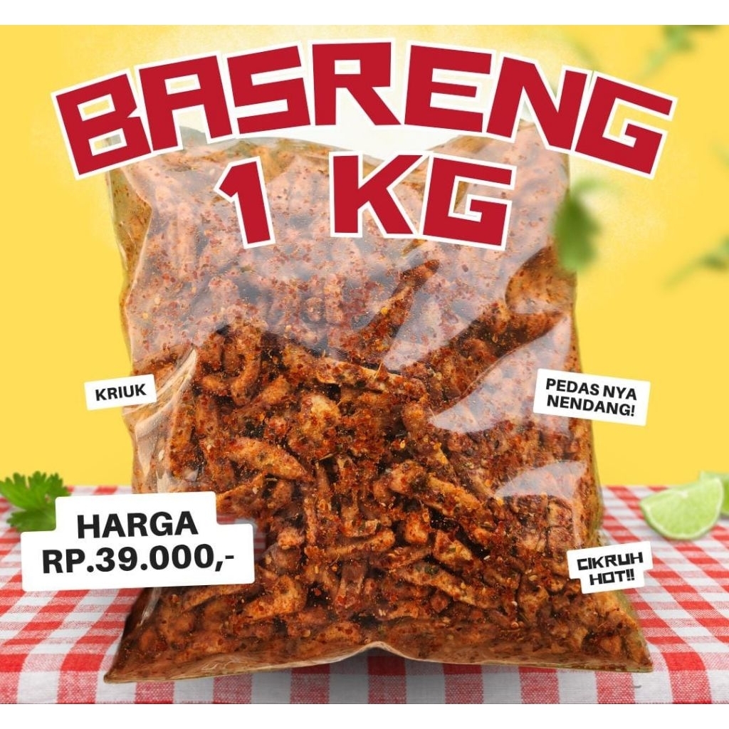 

Basreng Original Pedas Daun Jeruk Viral 1KG Cemilan Sultan Cianjur Snack Sajodo Ngabret Gurih Cihuy