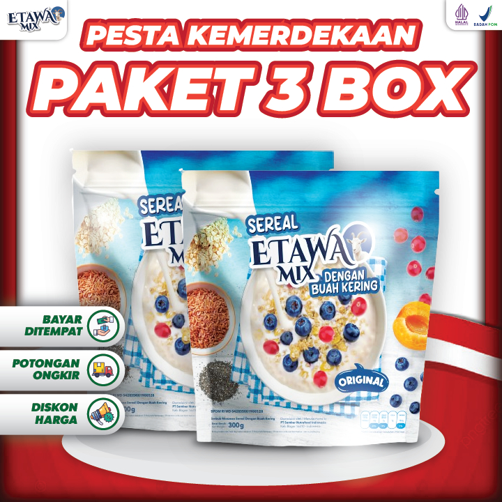 

EtawaMix Sereal Susu Dengan Buah Kering - Pengganti Nasi Cocok Untuk Diet Atasi Masalah Gerd Asam Lambung Maag