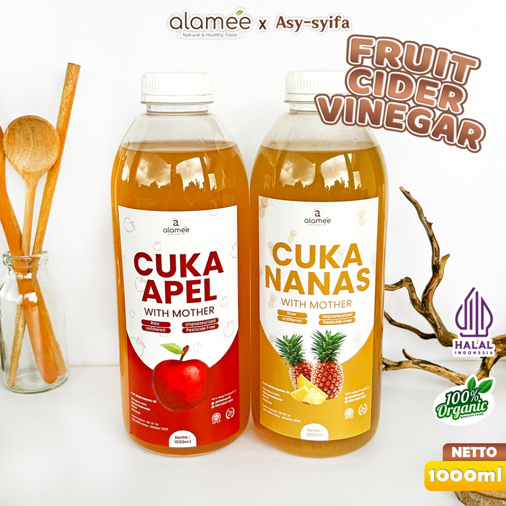 

ALAMEE Cuka Apel Nanas Original Vinega With Mother Premium Organik Pine Apple Cider Vinegar Vinega