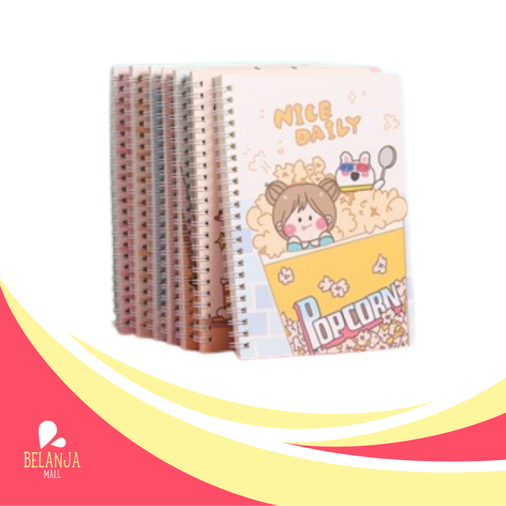 

belanjamall Notebook Ring Motif Random A5 / Buku Tulis Sekolah Isi 60 Lembar / Buku Catatan / Buku Diary / Buku Tulis Random Y3435