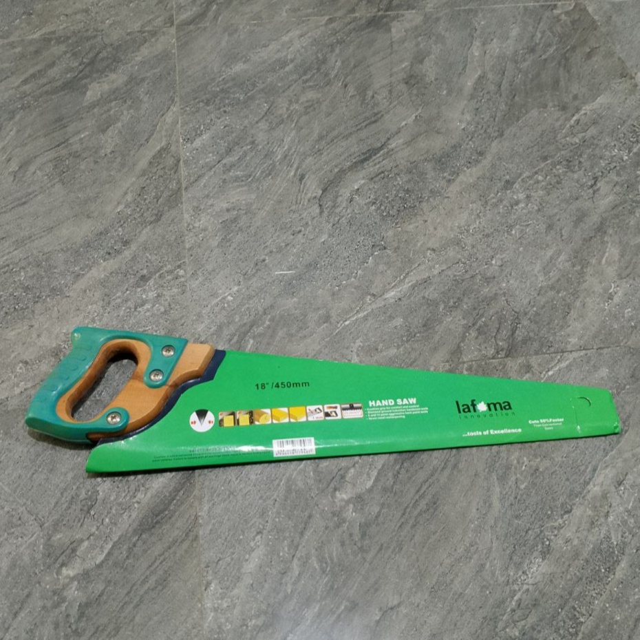 Gergaji Kayu Gagang Kayu Lapis Karet Merk Lafuma 18'' 18In 18Inch