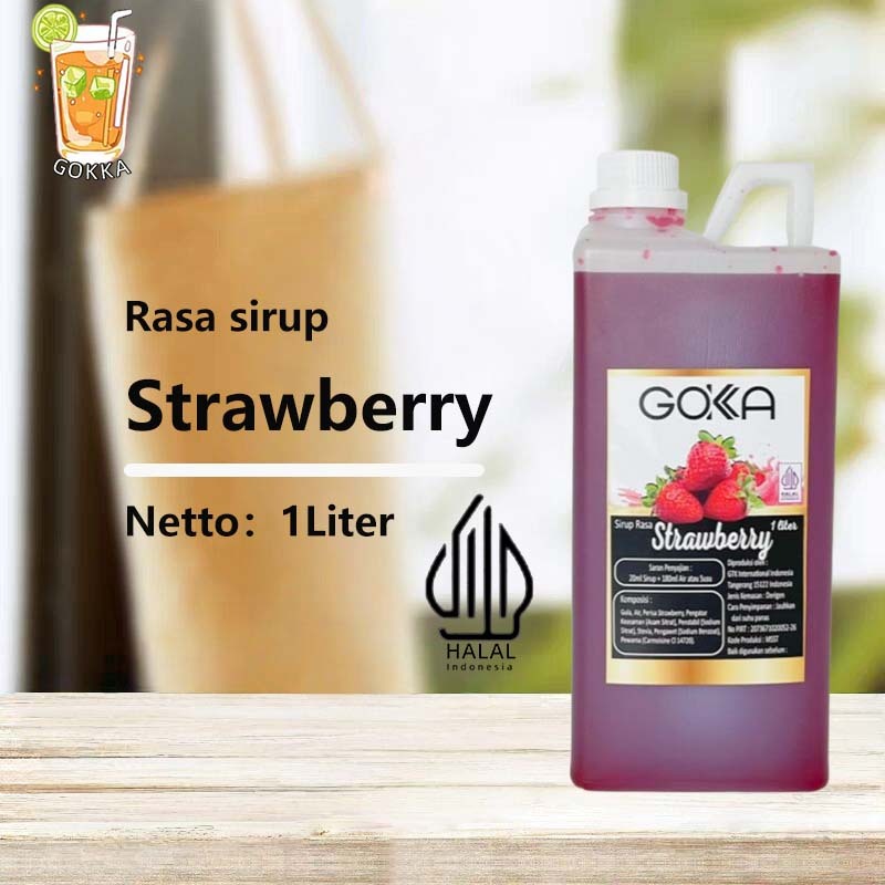 

GОKKA Syrup / Strawberry Flavoured Sirup / Sirup Stroberi 1L International Halal