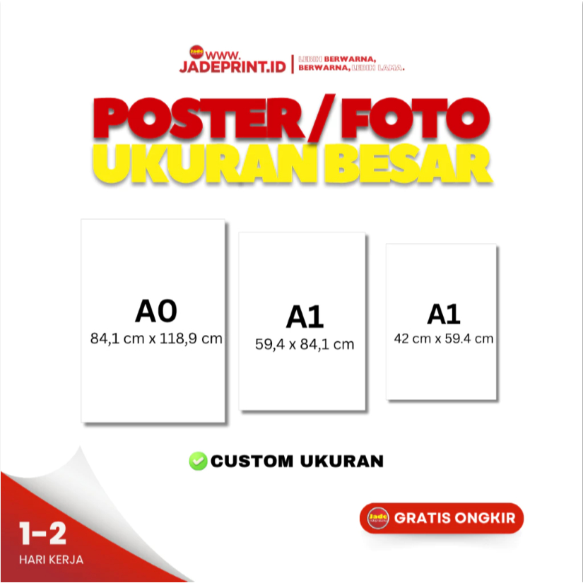 

[LUSTER PAPER / ALBATROS / DURATRAN] CETAK CUSTOM UKURAN CUSTOM