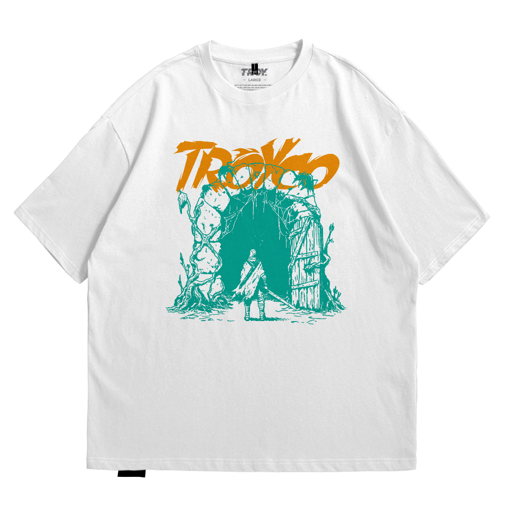 Troy Company Oversize Tshirt White Ingressum - Kaos Oversize Putih Lengan Pendek OVD 3219