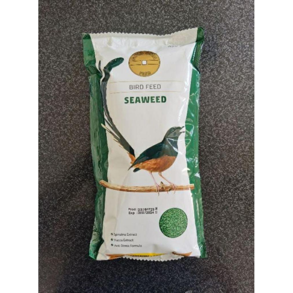 GOLD COIN SEAWEED 450 GRAM GOLDCOIN RUMPUT LAUT HIJAU IJO VOER PUR PAKAN BURUNG MURAI KACER