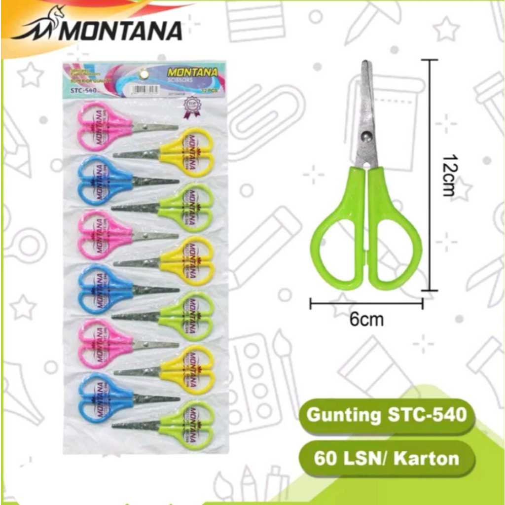

[12 PCS] GUNTING KERTAS SERBAGUNA TAJAM - Scissor multifungsi Stainless Steel - GUNTING ALAT TULIS KANTOR