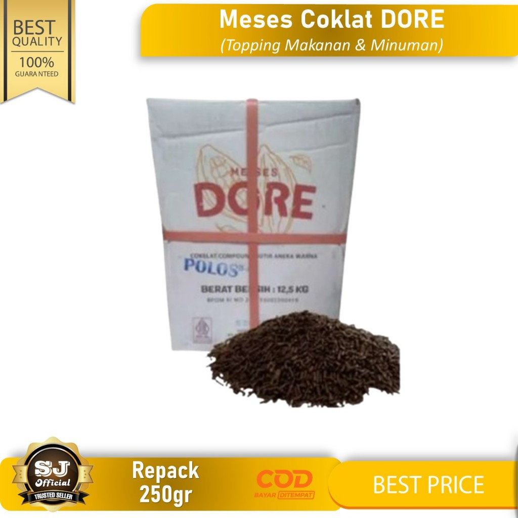 

MESES GOGO COKLAT 250gr (Merk Baru DORE) / Coklat Butir Compound BEST SELLER
