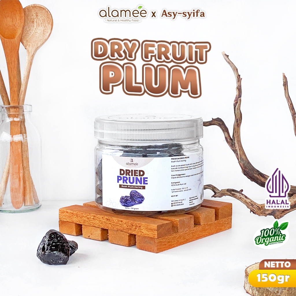 

ALAMEE Dried Prune Cemilan Buah Kering Sehat Buah Plum Kering Rendah Kalori Tanpa Biji PREMIUM 150gr