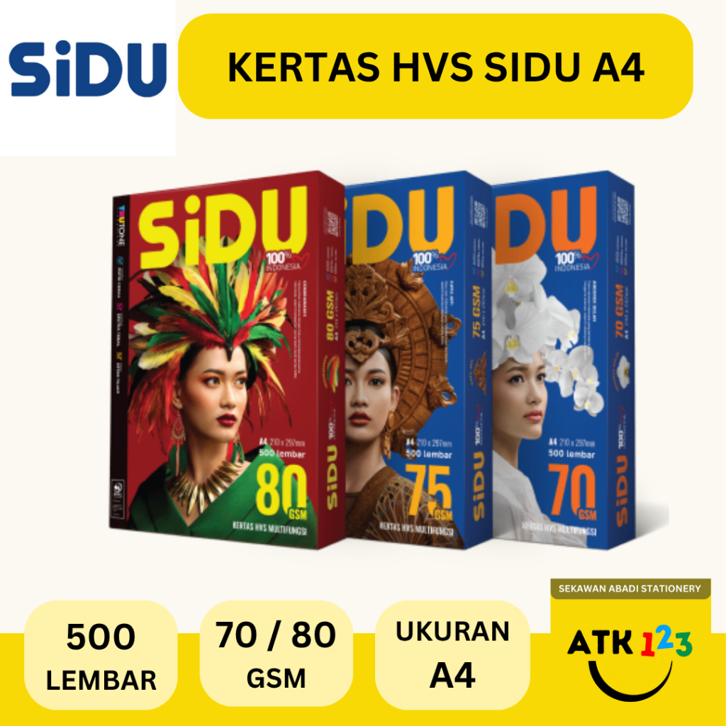 

SIDU Kertas HVS A4 70 / 80 gram Sinar Dunia SIDU 1 Rim 500 Lembar [GROSIR]