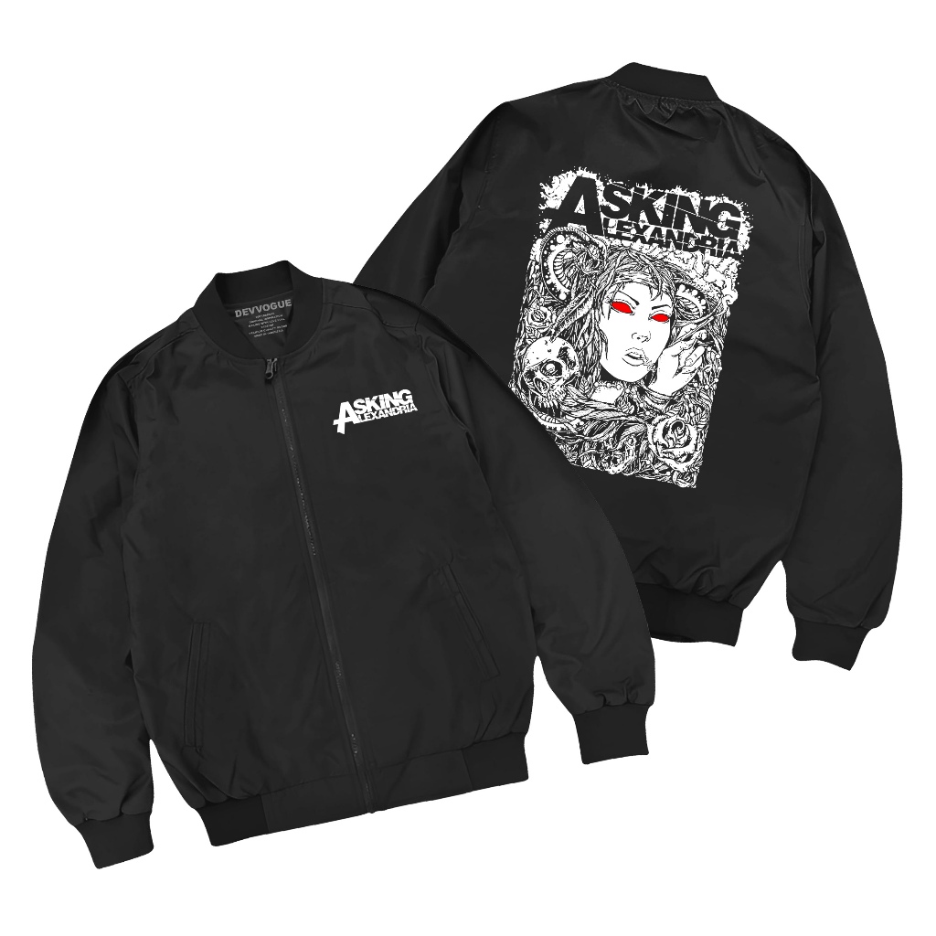 DEVVOGUE  Jaket Bomber Pria Asking Alexandria Women Bahan Taslan