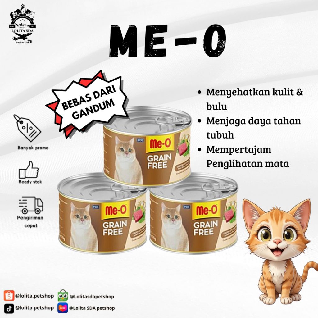 MEO grain free kaleng 170gr | makanan kucing basah dewasa