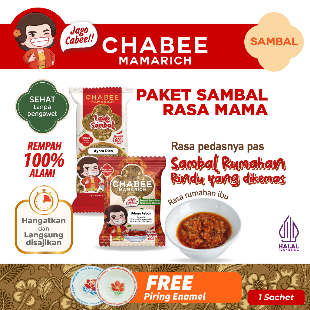 

Chabee Paket 2 Sambal Rasa Mama / Sambal Rumahan Kemasan Praktis Anak Kos & Travelling – Sehat Tanpa Pengawet | Lauk Sambel Cabe Pedas
