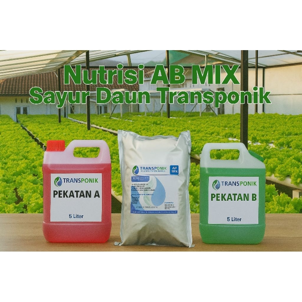 Nutrisi  AB Mix Sayur Daun /Pupuk Ab mix/Pekatan 5 Liter/Nutrisi Hidroponik Sayur Daun(TRANSPONIK)