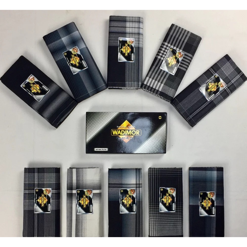 GROSIR Sarung WADIMOR Hitam Putih Motif Eksklusif Tenun Pilihan Premium Quality Size Dewasa Jumbo Ka