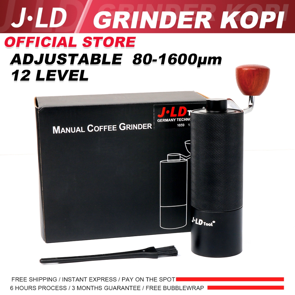 JLD Penggiling Kopi Manual Premium CNC 5-Gigi Grinder Kopi Bodi Berlian Anti Slip Handle Panjang