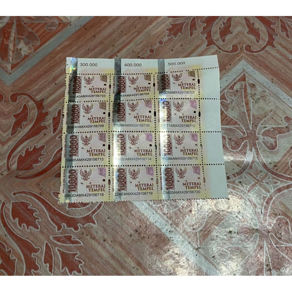 

Materai 10.000 Tempel Asli