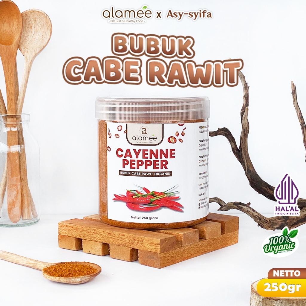 

ALAMEE Bubuk Cabe Rawit Cayenne Pepper Seasoning Powder Tanpa Campuran Bumbu Masakan Dapur 250gr