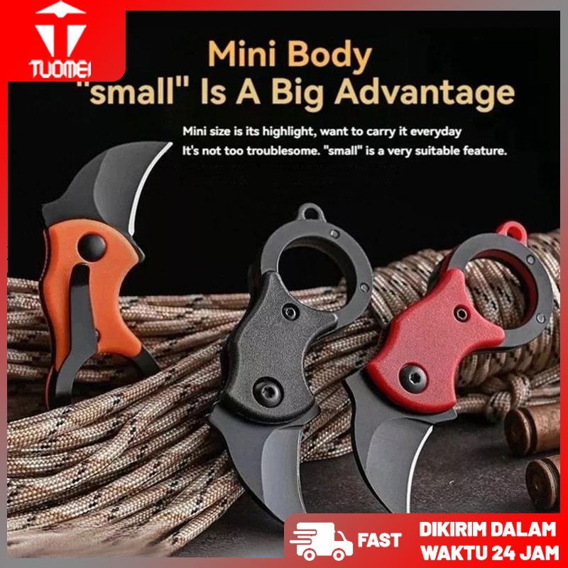 Pisau Saku Kecil Pria Pisau Outdoor Survival Berkemah dan Berburu Pisau Saku Portabel