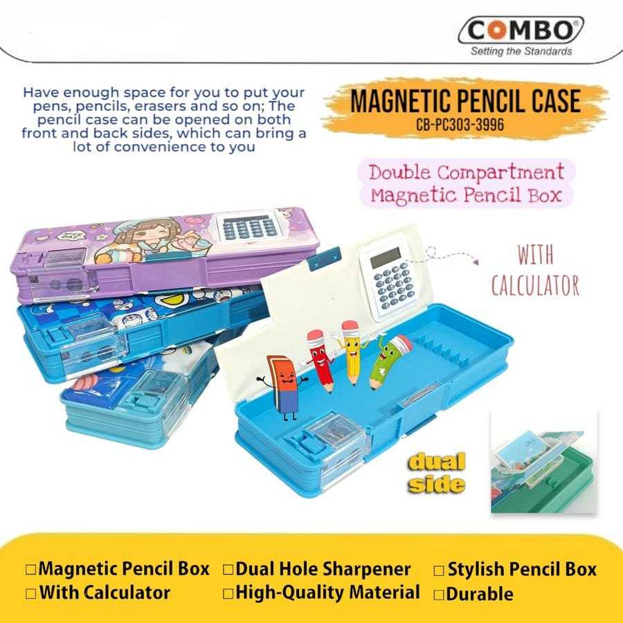 

Magnetic Pencil Case Calculator / Tempat Pensil Magnet Dengan Kalkulator / Kotak Pensil 2 Sisi Magnet Dengan Serutan / Tempat Pensil Motif PC303-3996/5003