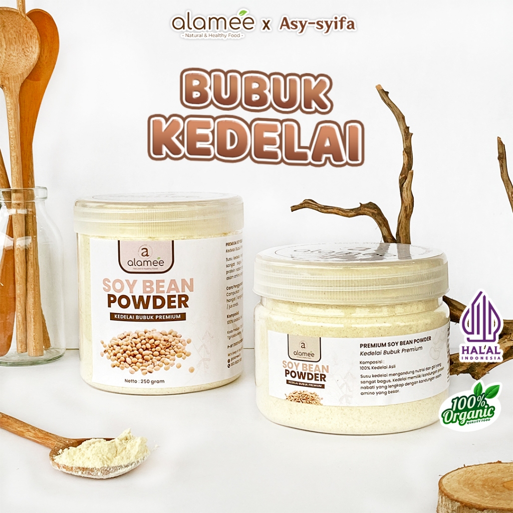 

ALAMEE Soy Milk Bean Powder PREMIUM Bubuk Susu Kacang Kedelai Murni Tinggi Protein Tanpa Gula 250gr