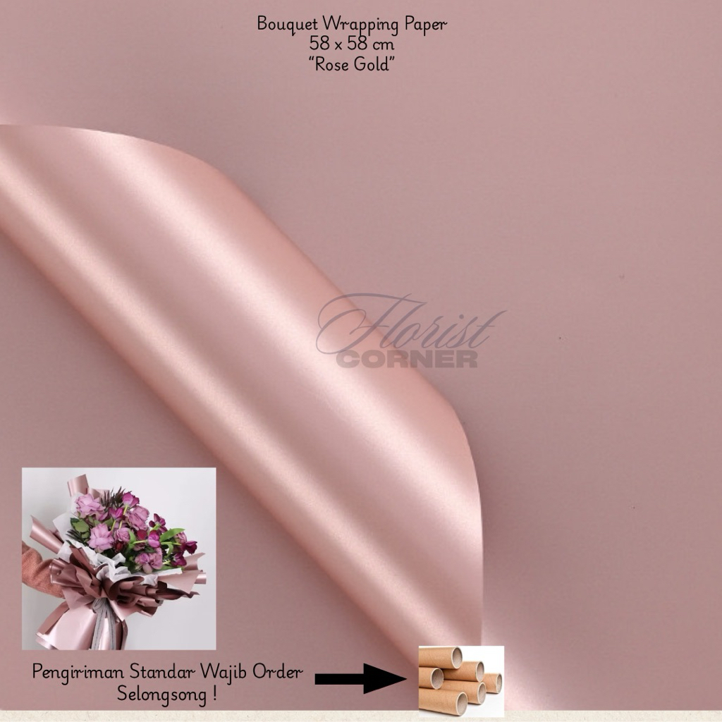

[ Per Lembar ] Kertas Buket Bunga rosegold – Wrapping Florist / Kertas Pembungkus Buket / Cellophane