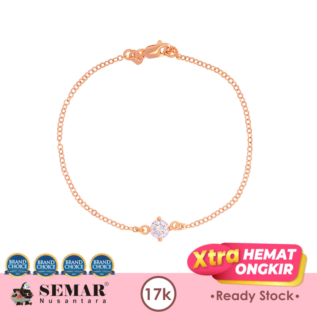 Gelang Emas Gilvi Solitaire Rose Gold 17K Semar Nusantara