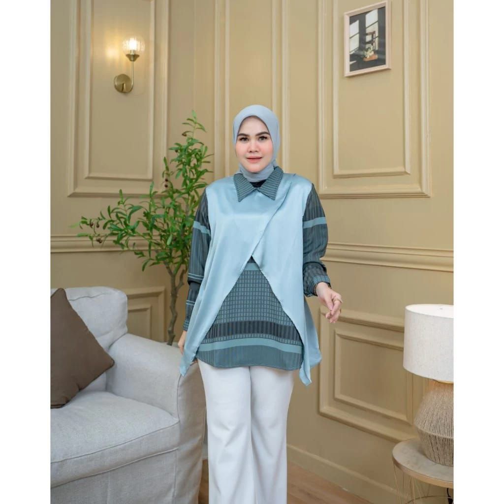 blouse dewasa bahan aswan premium mix armani silk