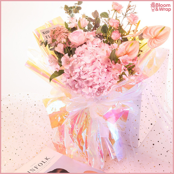 

HOLOGRAM CELLOPHANE Kertas Buket Bening WRAPPING PAPER Waterproof Hand Bouquet Ecer KB6045