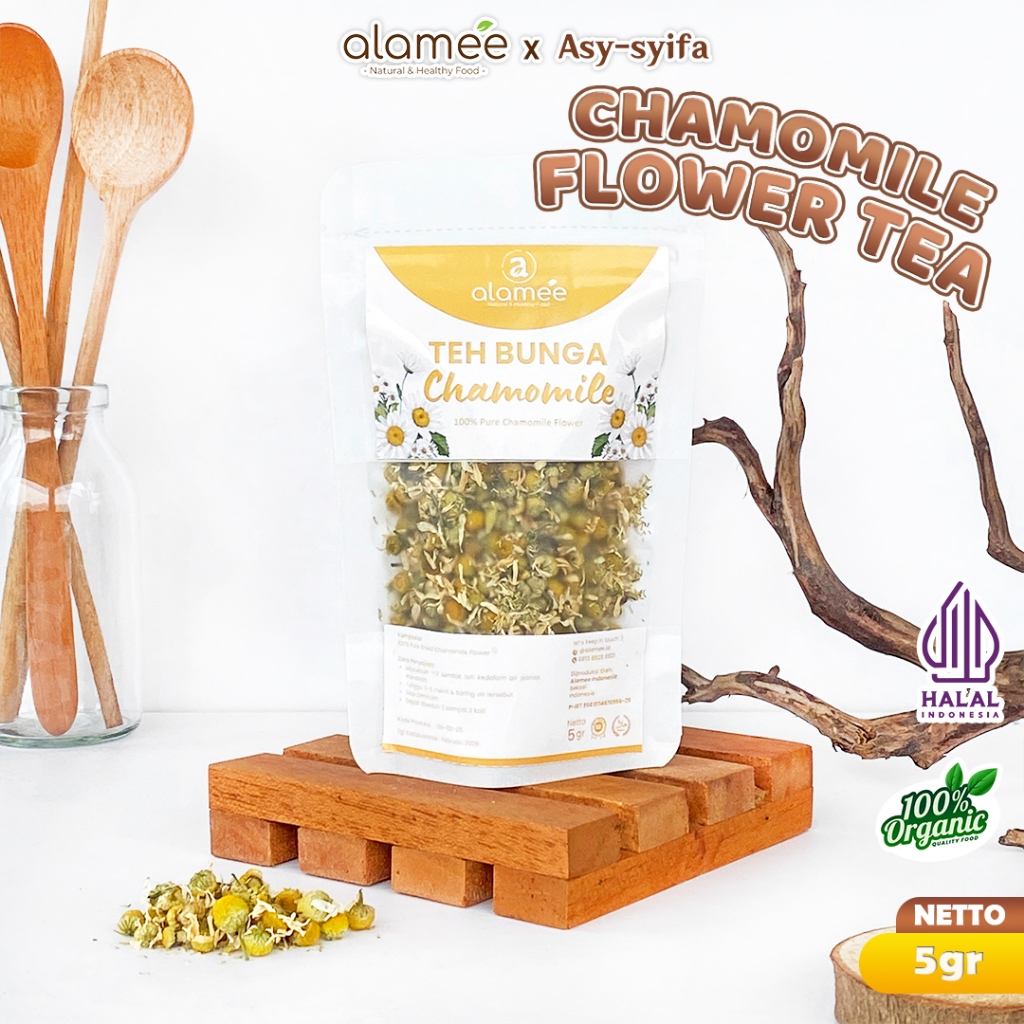 

ALAMEE Chamomile Tea Teh Bunga Camomile Flower Bunga Kamomile Dried Flower Organik Siap Minum 5gr