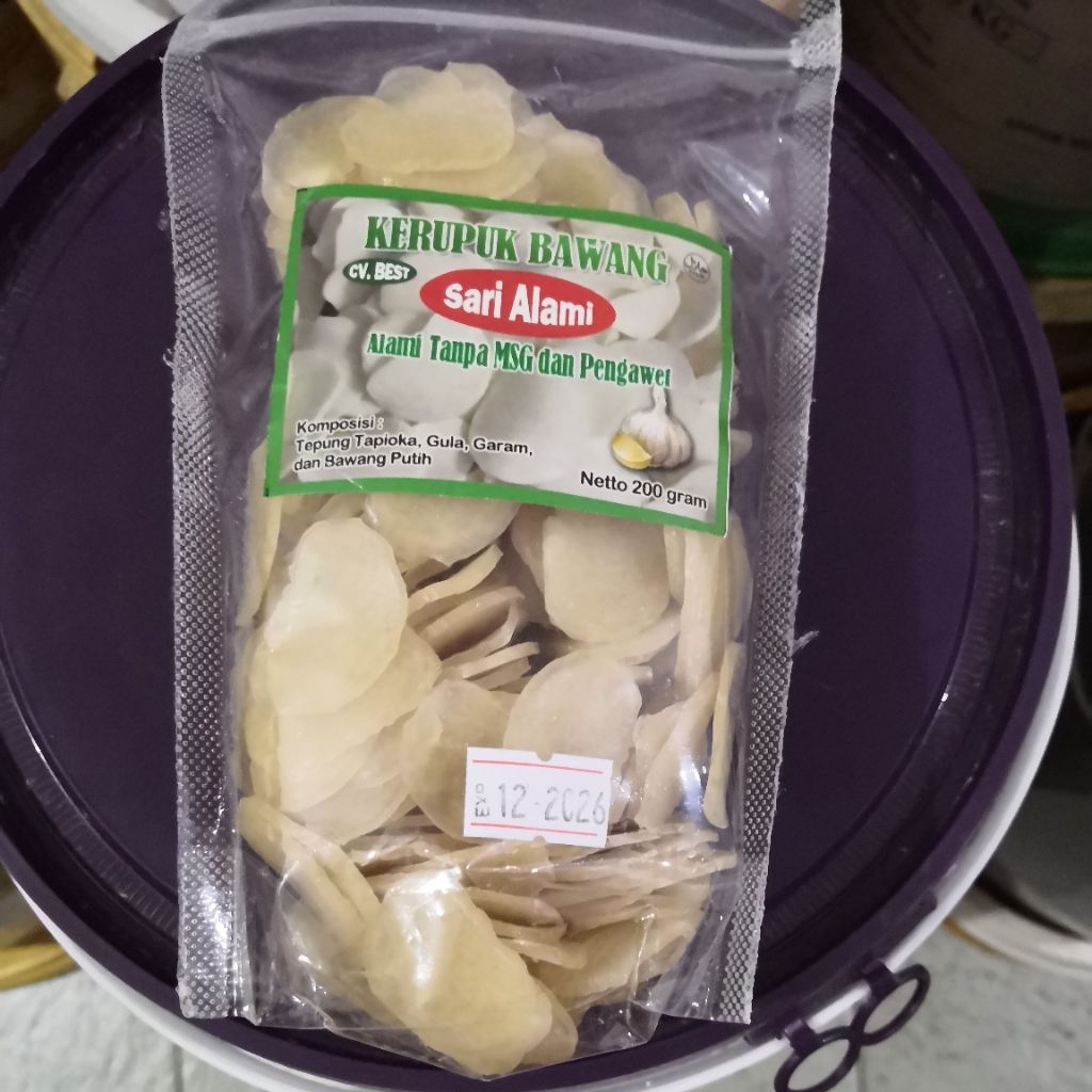 

Kerupuk bawang putih tanpa msg pengawet 200g