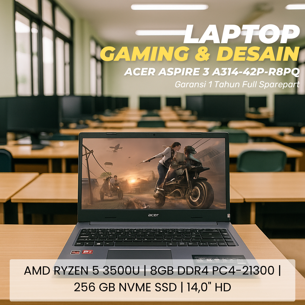 ACER Aspire 3 Slim A314-22-R0HR - AMD Ryzen 5 Ram 8GB Ssd 256GB 14.0" AMD Vega 8 Win11 Silver