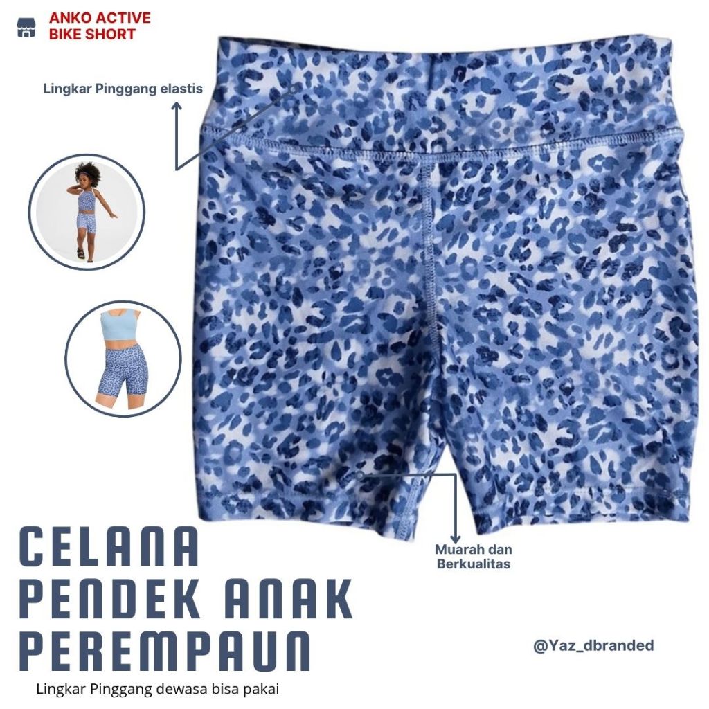 Anko Active Short Pants Anak Perempuan Usia 4-14 Tahun