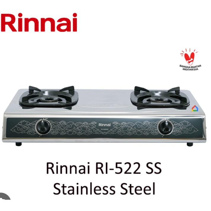 KOMPOR RINNAI 522SS 2 TUNGKU - KOMPOR GAS RINNAI 522-SS