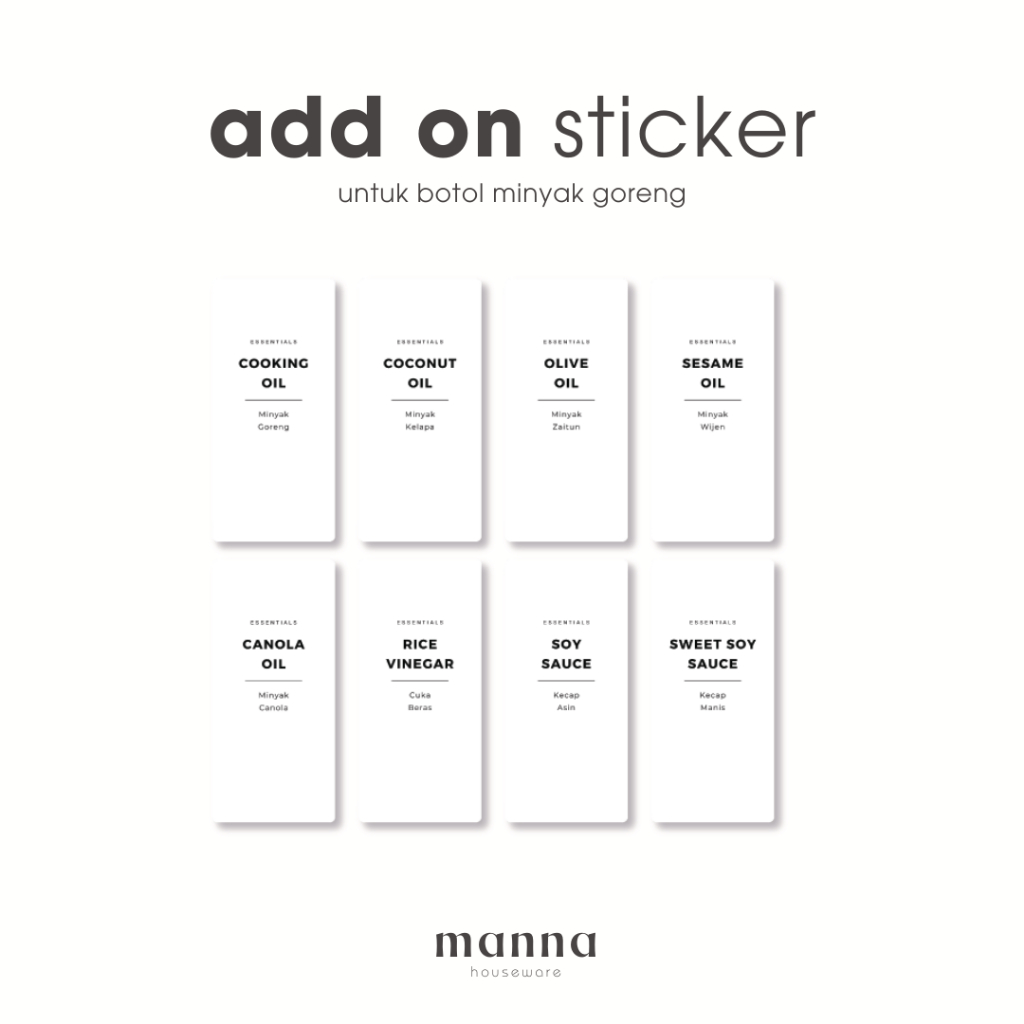 

Sticker Botol Minyak 500mL Label untuk Botol Minyak HEJIN dan GONHE