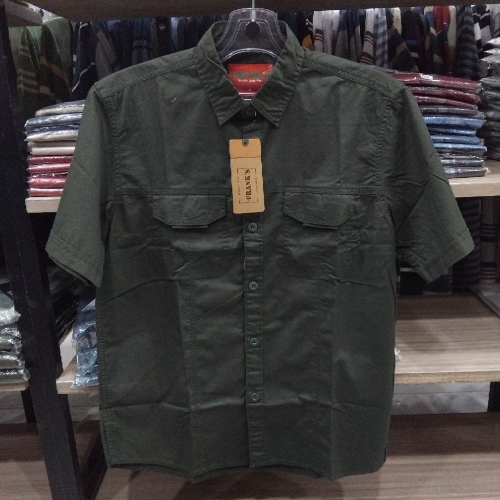 franks kemeja taktikal lengan pendek original brand franks