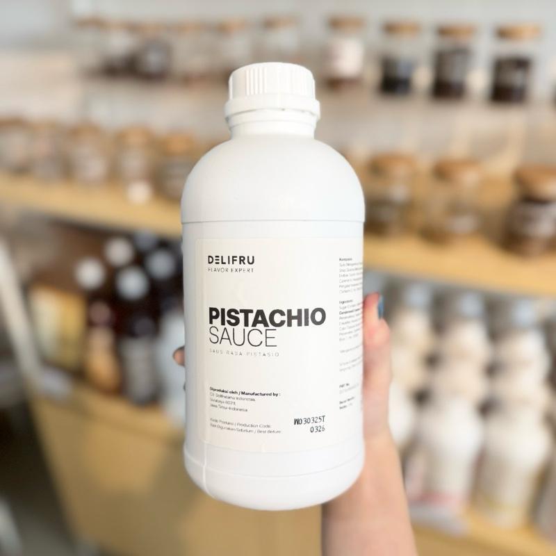 

Sauce PISTACHIO Delifru 1kg 1 L Liter Saus Saos Kopi Topping