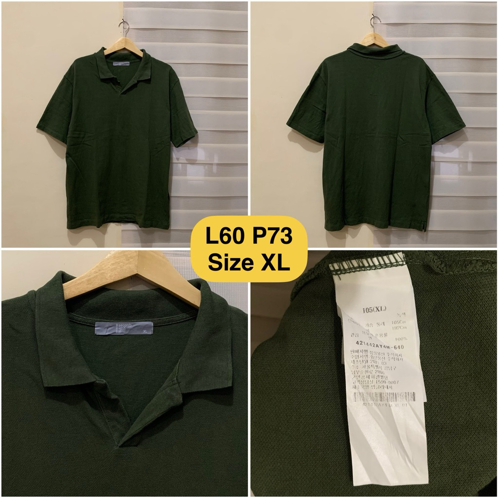 Poloshirt 8 Seconds Olive Open Collar Original