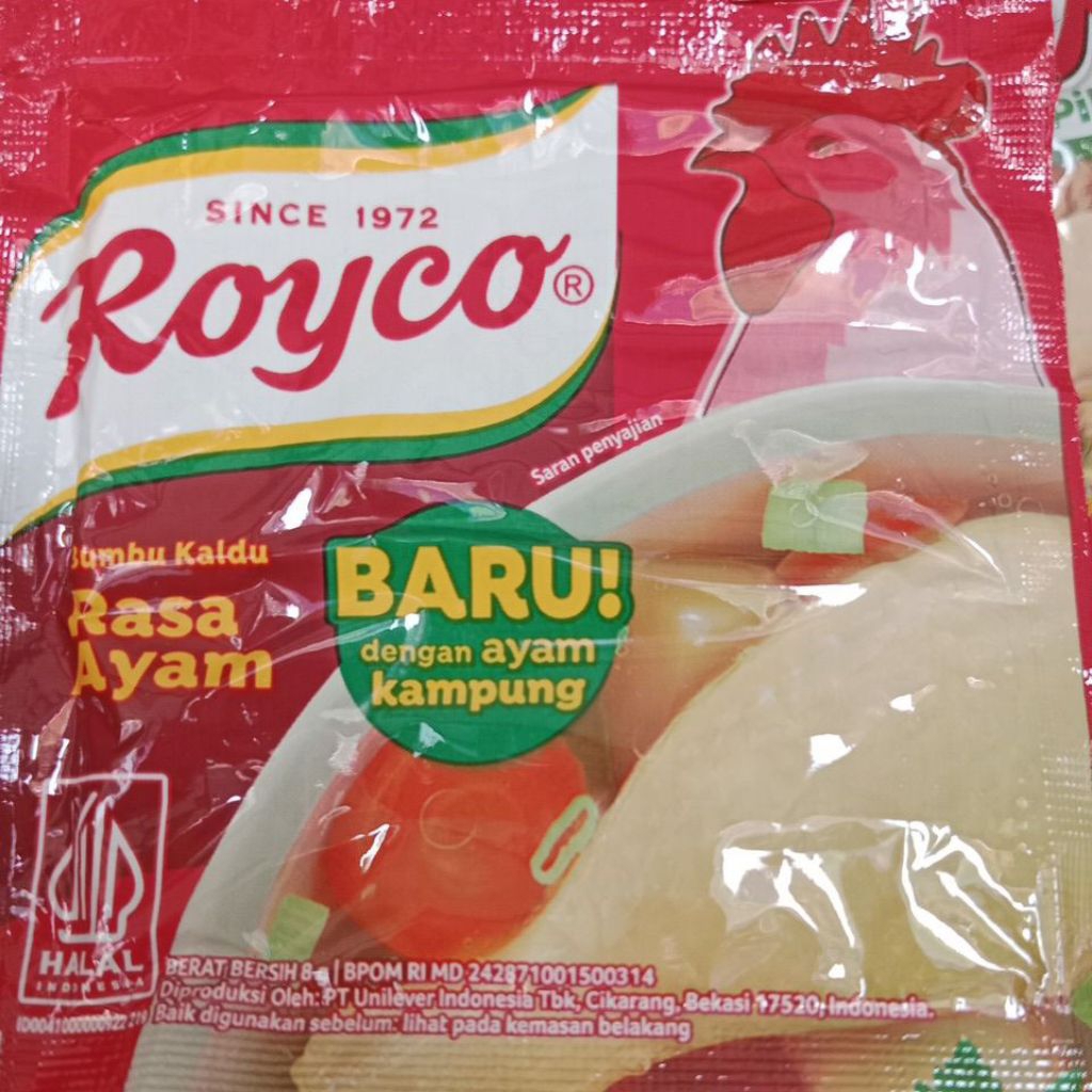 

Royco penyedap rasa eceran rasa ayam 8,5gram