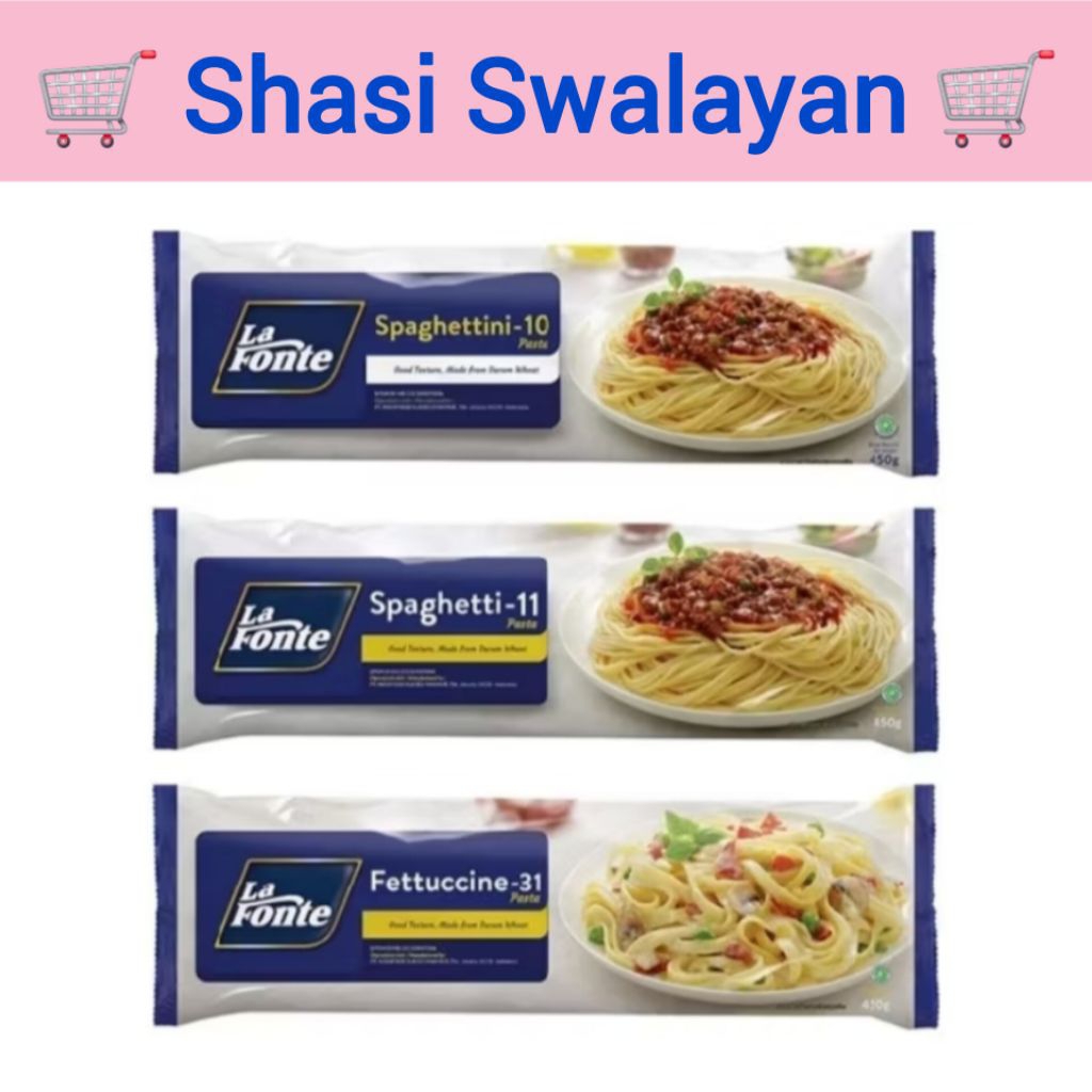 

La Fonte Pasta 450 gram - Spaghettini/ Spaghetti/ Fettucini