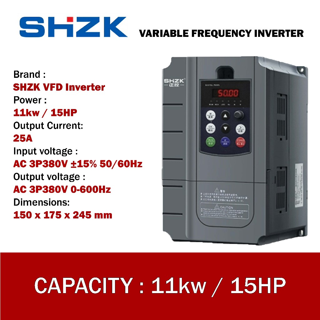Inverter SHZK 15 HP 11KW 380V 3Phase 3P VFD Variable Frequency Drive
