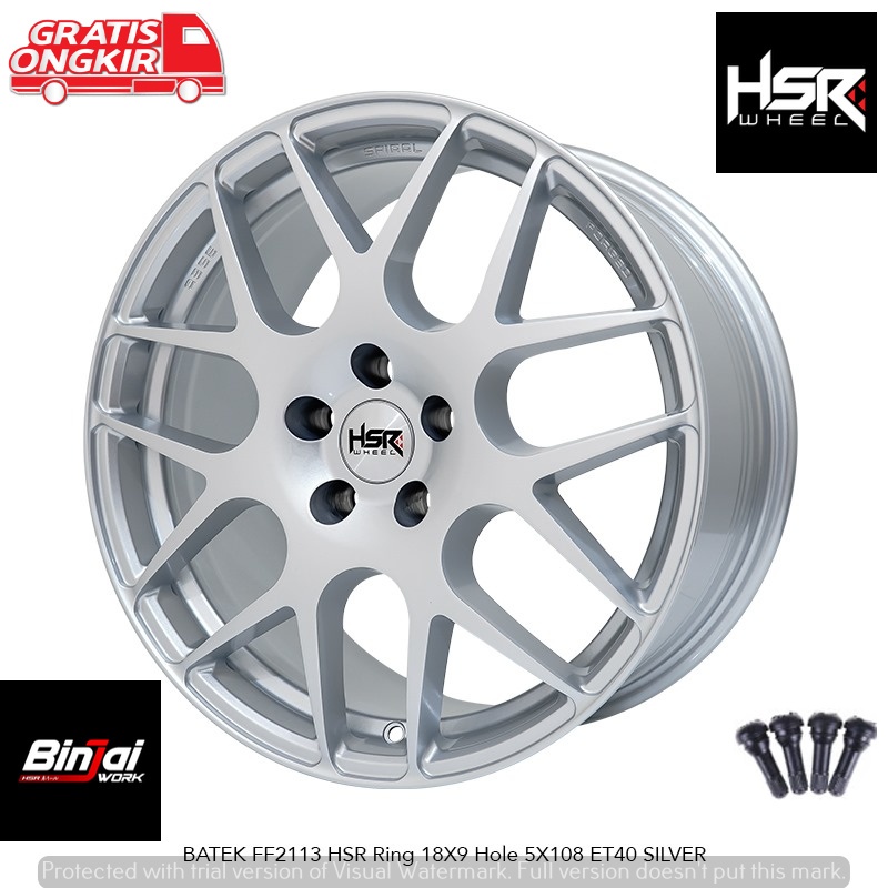 VELG MOBIL CHERY VELG HSR TYPE BATEK R18X9 HOLE 5X108 ET 40 SILVER