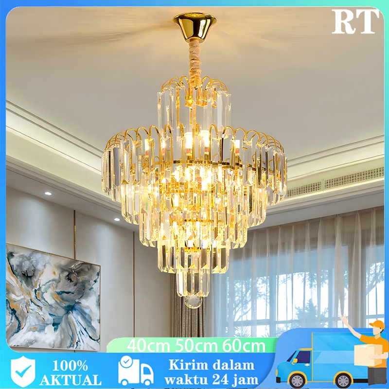 Lampu Gantung Ruang Tamu Minimalis Lampu Hias Emas Modern Lampu Gantung Kristal Mewah Lampu Ruang Ta