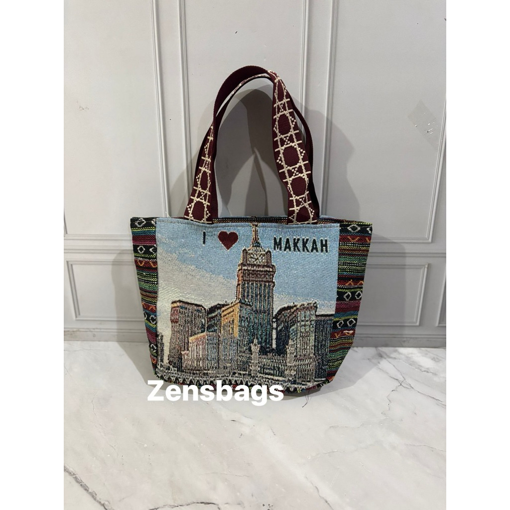 T66 HANDBAG WANITA ETNIK ARAB SAUDI TAS MAKKAH MADINA OLEH OLEH HAJI UMROH IMPORT ORIGINAL