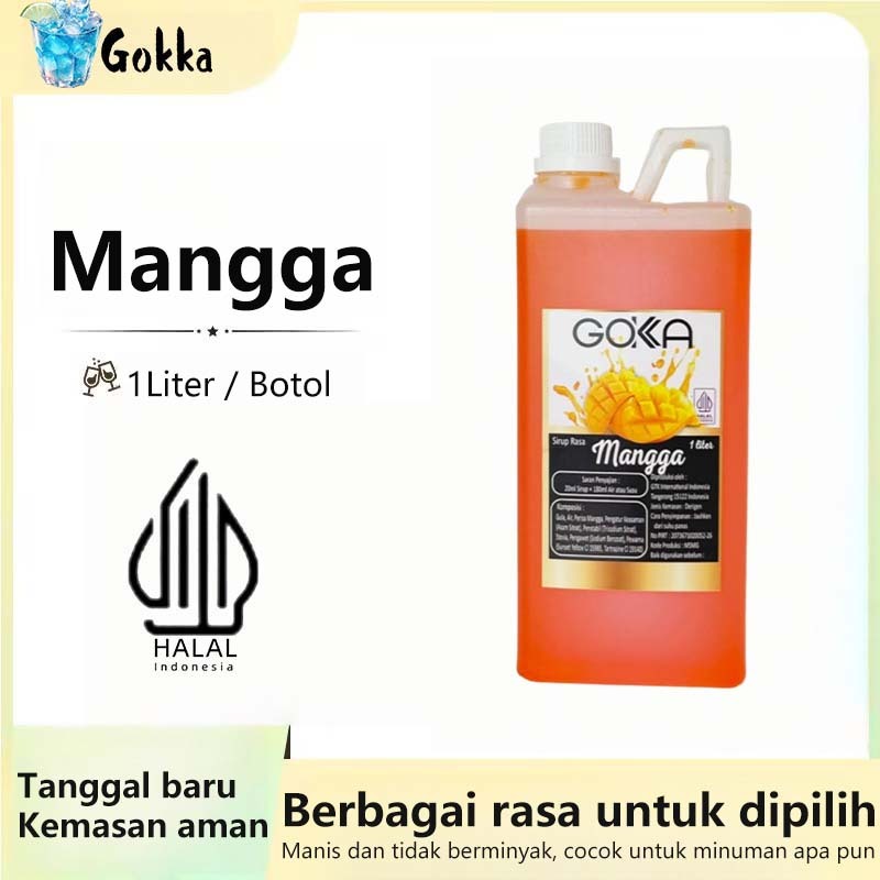 

GOKKA Sirup Minuman Rasa Mangga 1L Syrup / Sirup Mangga Sertifikasi Halal