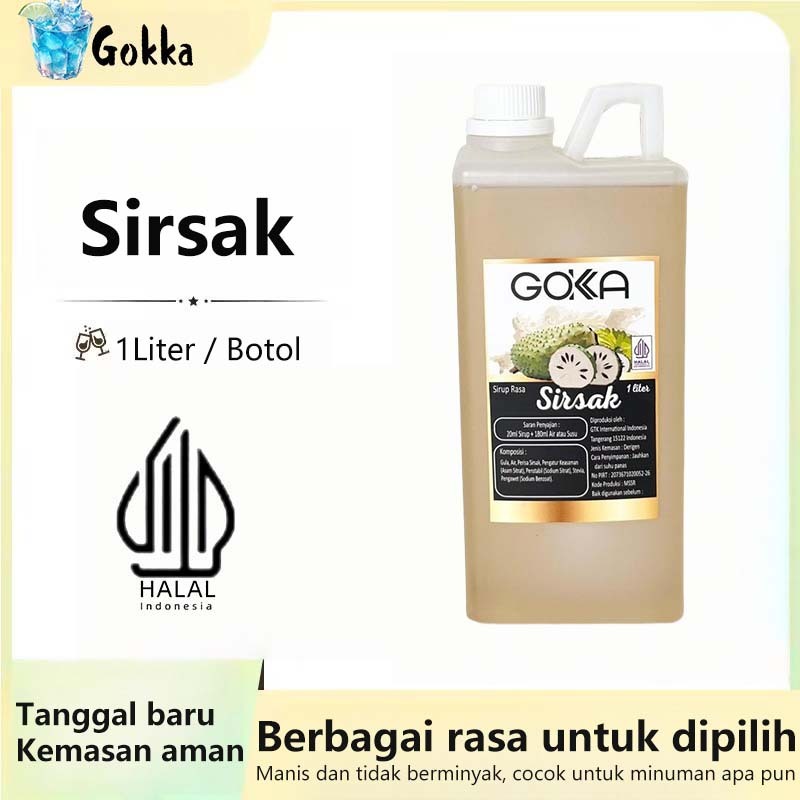 

GOKKA Sirup Minuman Rasa Sirsak 1L Syrup / Sirup Sirsak Sertifikasi Halal