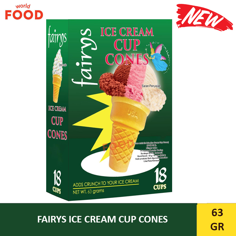 

FAIRYS ICE CREAM CUP CONES - 18 CUPS 63GR -