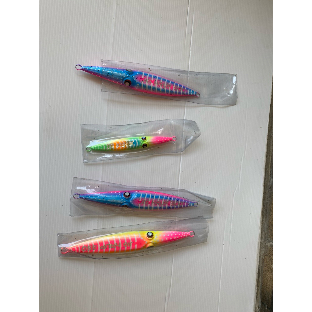 (box10) metal jig 350 300 200 150 100 80 gram model cumi full fosfor kualitas premium